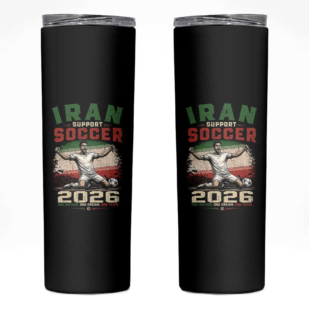Iran Soccer Fan Gift Skinny Tumbler One Nation One Team One Dream