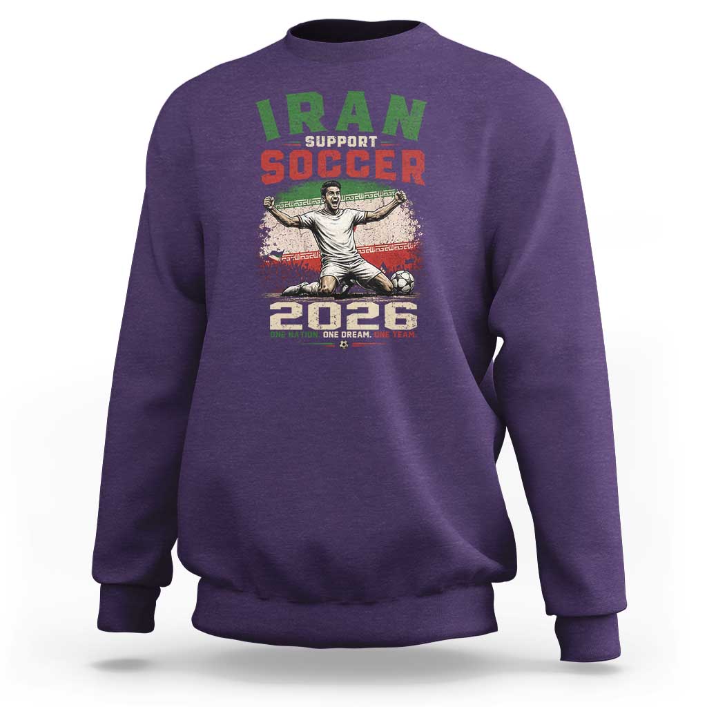 Iran Soccer Fan Gift Sweatshirt One Nation One Team One Dream