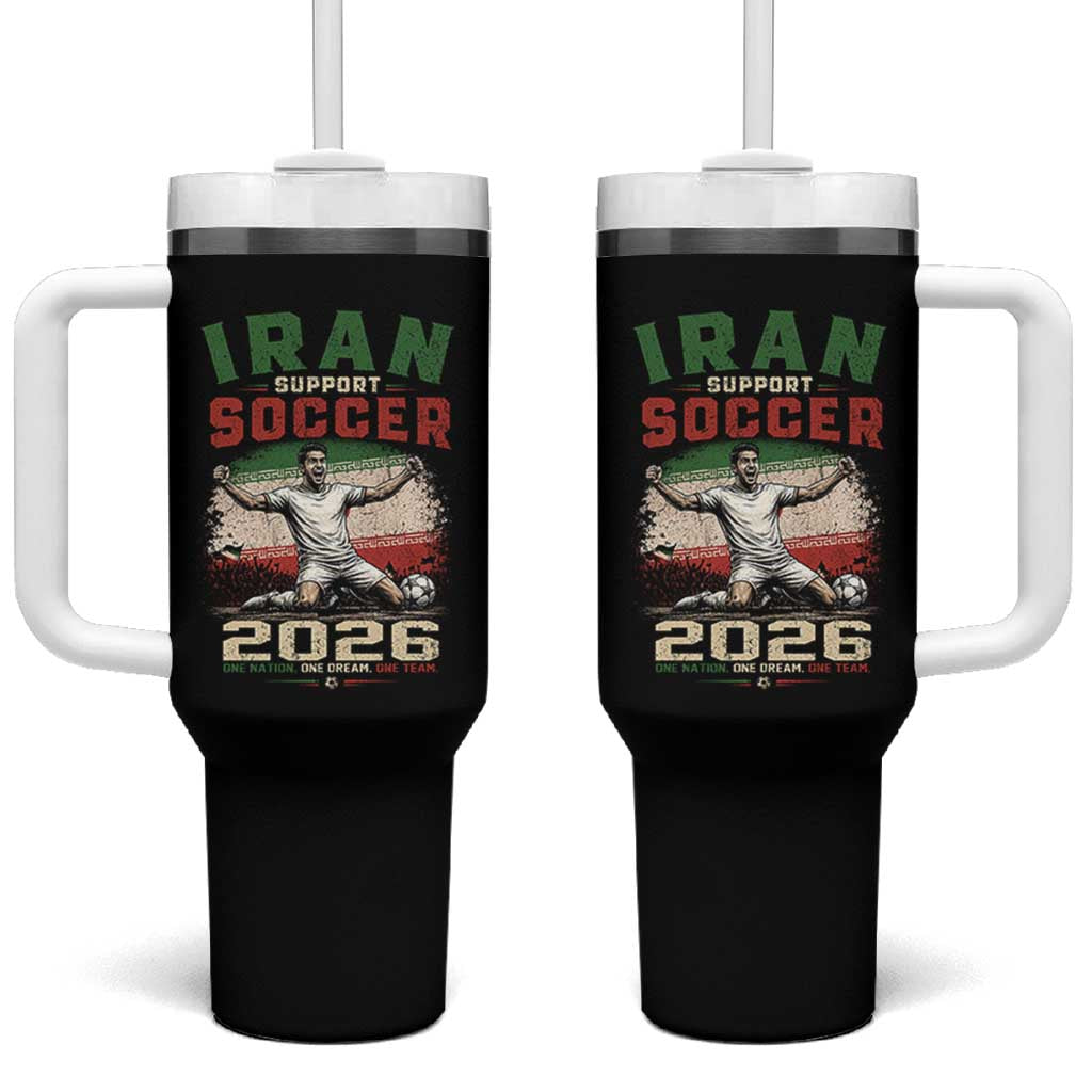 Iran Soccer Fan Gift Tumbler With Handle One Nation One Team One Dream