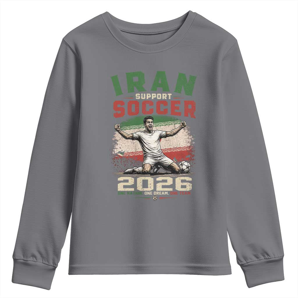 Iran Soccer Fan Gift Youth Sweatshirt One Nation One Team One Dream