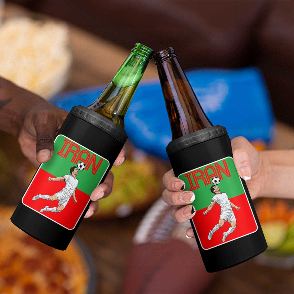 Iran Soccer Lover 4 in 1 Can Cooler Tumbler Proud Persian Roots Gift