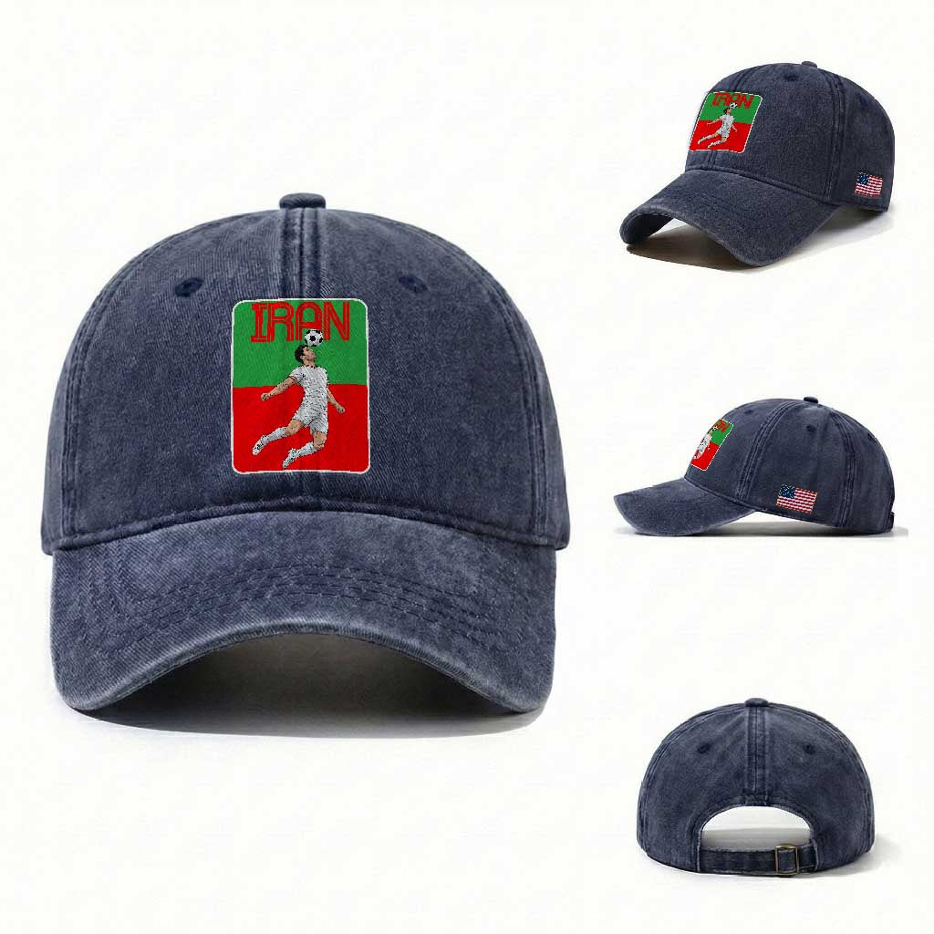 Iran Soccer Lover Washed Cotton Baseball Cap Proud Persian Roots Gift