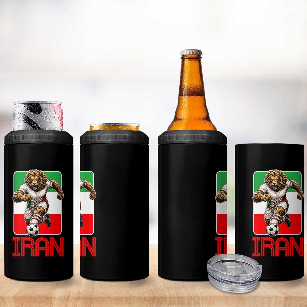 Persian Lions Soccer Fan 4 in 1 Can Cooler Tumbler Proud Iranian Heritage Gift