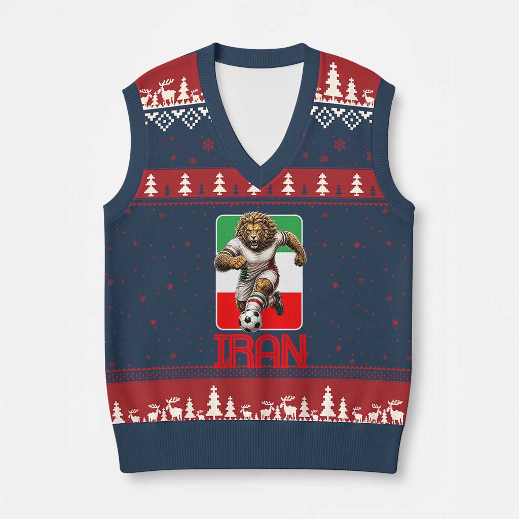Persian Lions Soccer Fan V-Neck Knit Sweater Vest Proud Iranian Heritage Gift