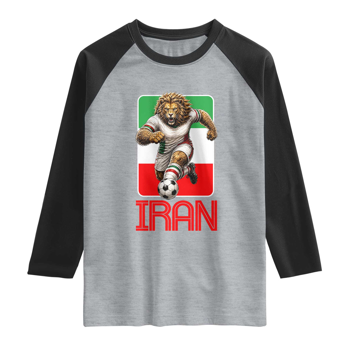 Persian Lions Soccer Fan Raglan Shirt Proud Iranian Heritage Gift