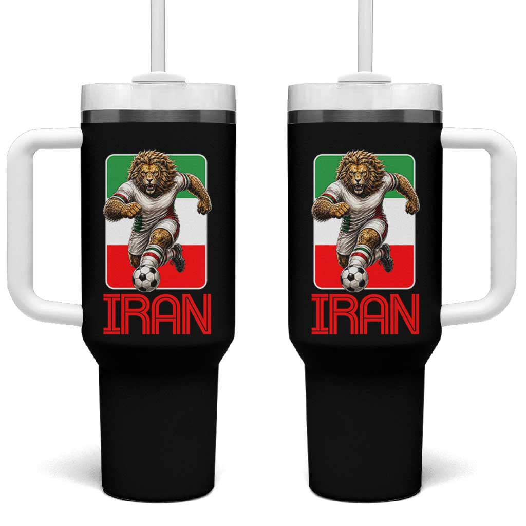 Persian Lions Soccer Fan Tumbler With Handle Proud Iranian Heritage Gift