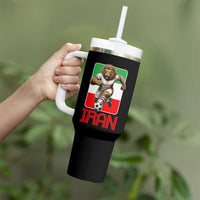 Persian Lions Soccer Fan Tumbler With Handle Proud Iranian Heritage Gift