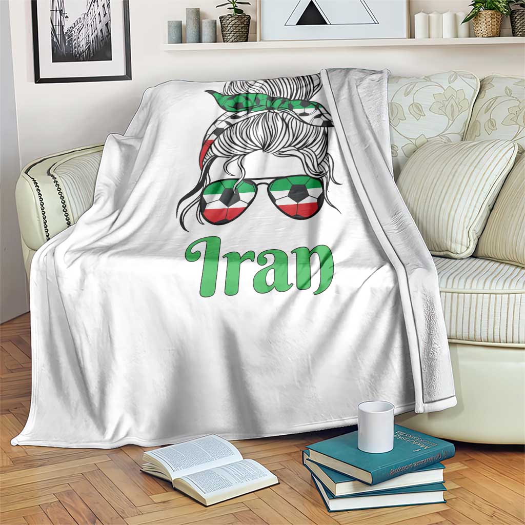 Persian Girl Power Soccer Fan Throw Blanket Team Iran Heritage Gift