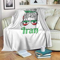 Persian Girl Power Soccer Fan Throw Blanket Team Iran Heritage Gift