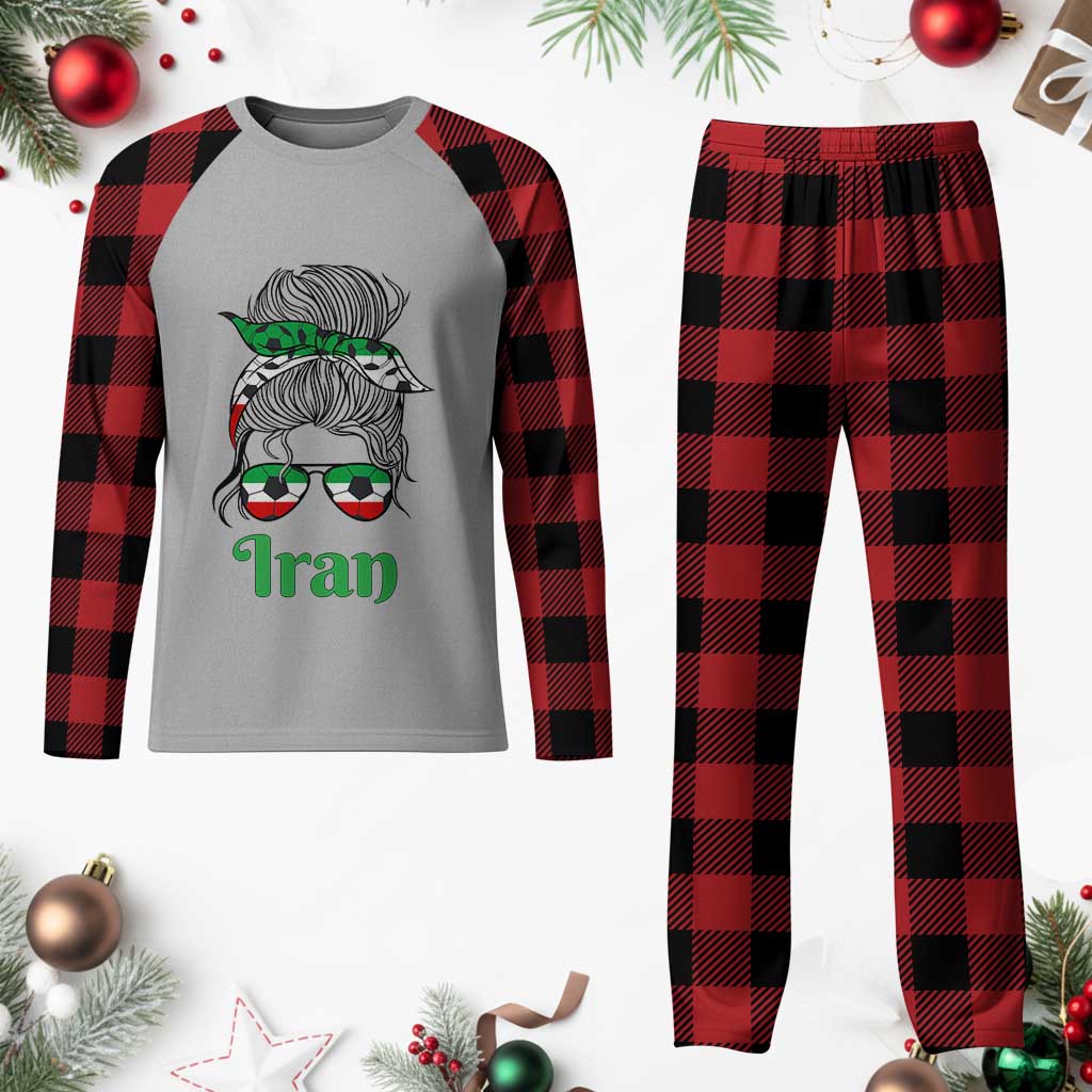 Persian Girl Power Soccer Fan Plaid Pajama Set Team Iran Heritage Gift