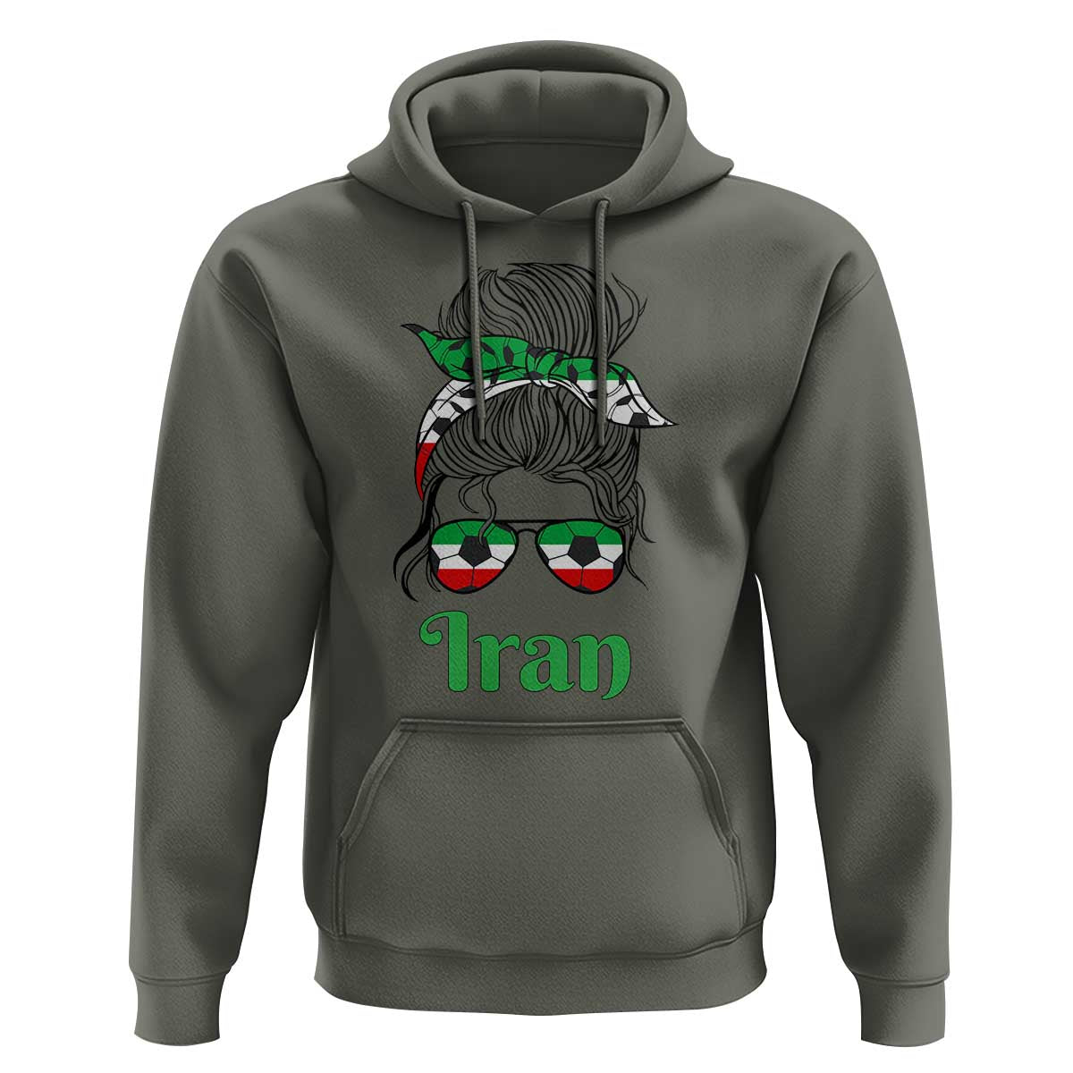 Persian Girl Power Soccer Fan Hoodie Team Iran Heritage Gift