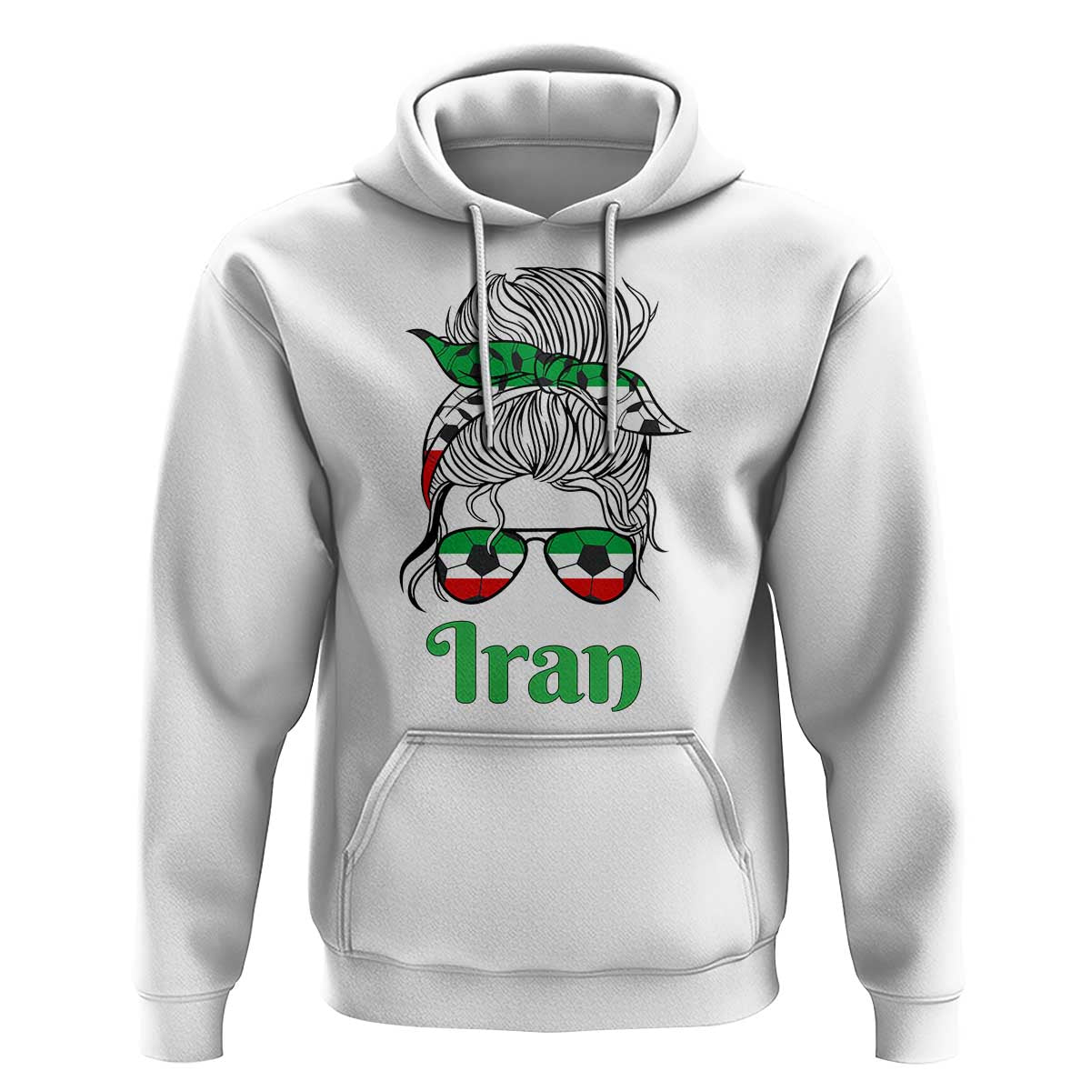 Persian Girl Power Soccer Fan Hoodie Team Iran Heritage Gift