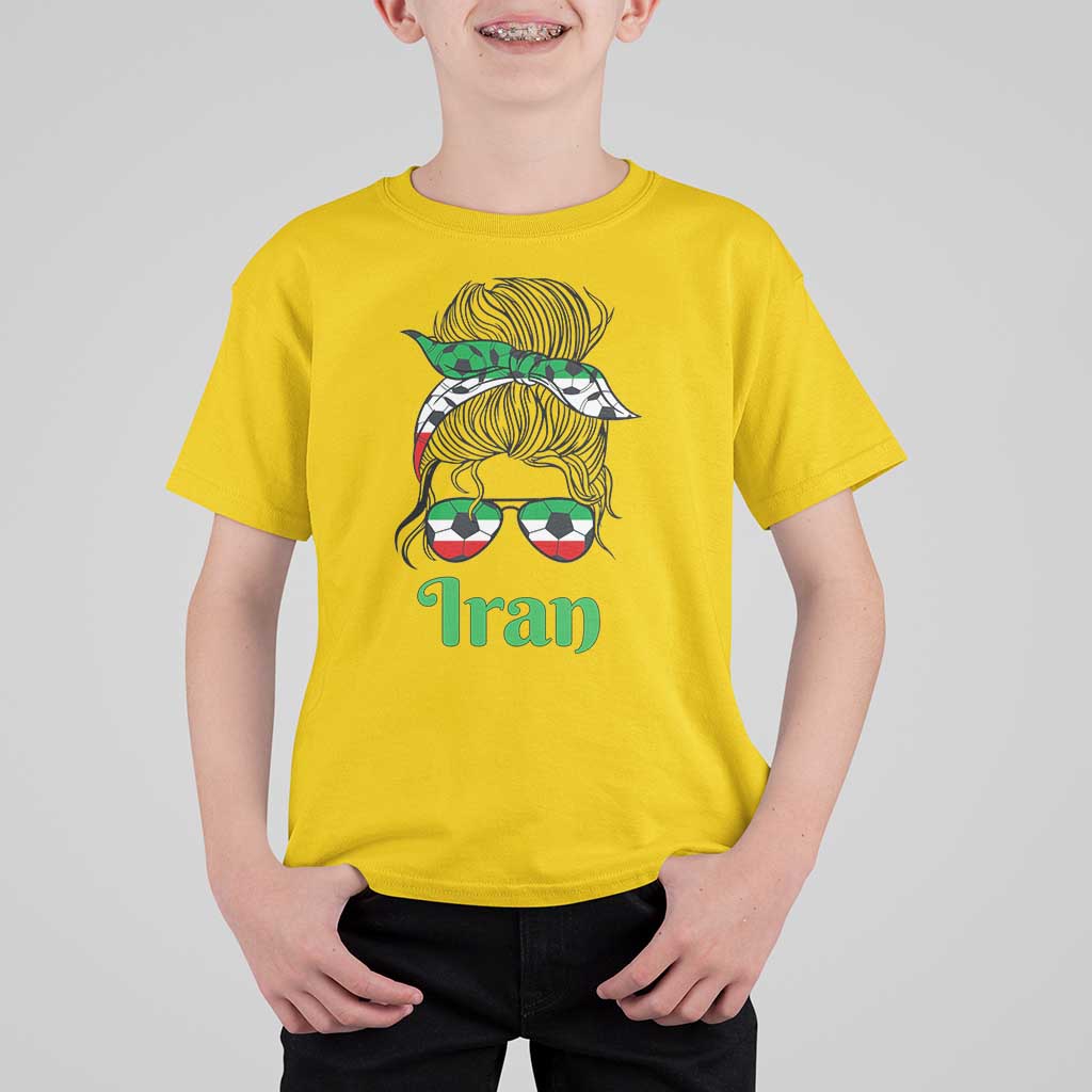 Persian Girl Power Soccer Fan T Shirt For Kid Team Iran Heritage Gift