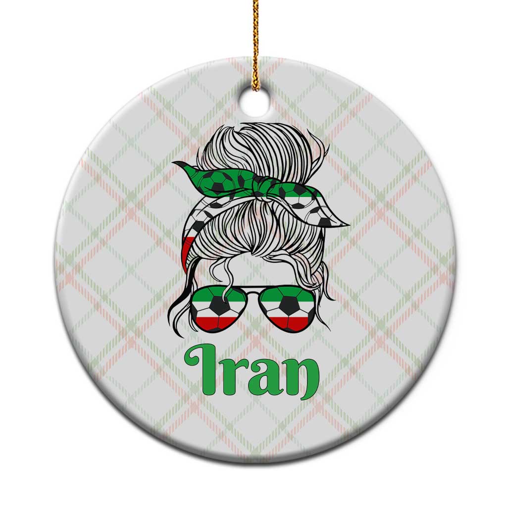 Persian Girl Power Soccer Fan Ceramic Ornament Team Iran Heritage Gift