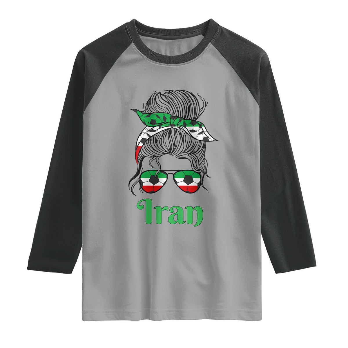 Persian Girl Power Soccer Fan Raglan Shirt Team Iran Heritage Gift