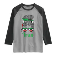 Persian Girl Power Soccer Fan Raglan Shirt Team Iran Heritage Gift
