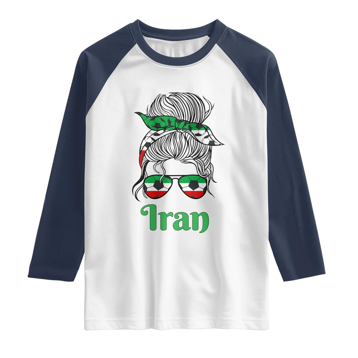 Persian Girl Power Soccer Fan Raglan Shirt Team Iran Heritage Gift