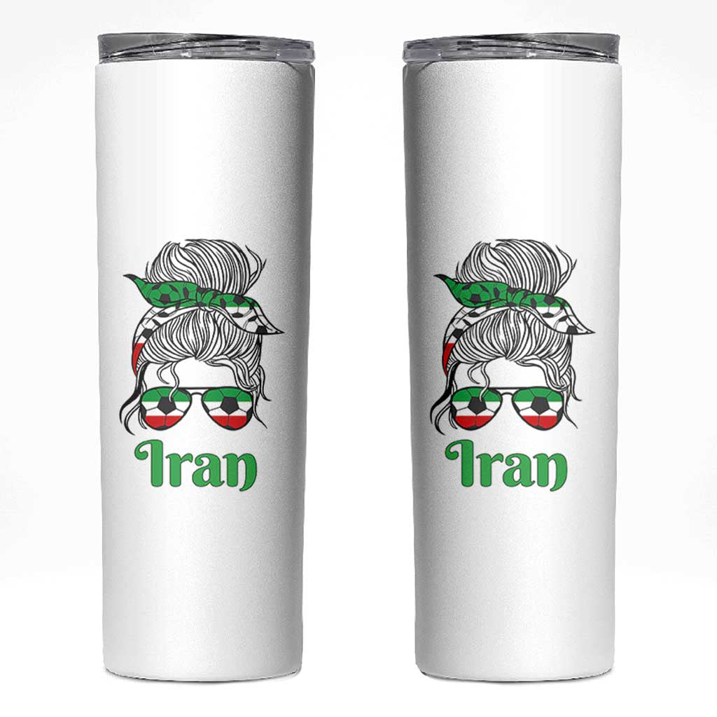 Persian Girl Power Soccer Fan Skinny Tumbler Team Iran Heritage Gift