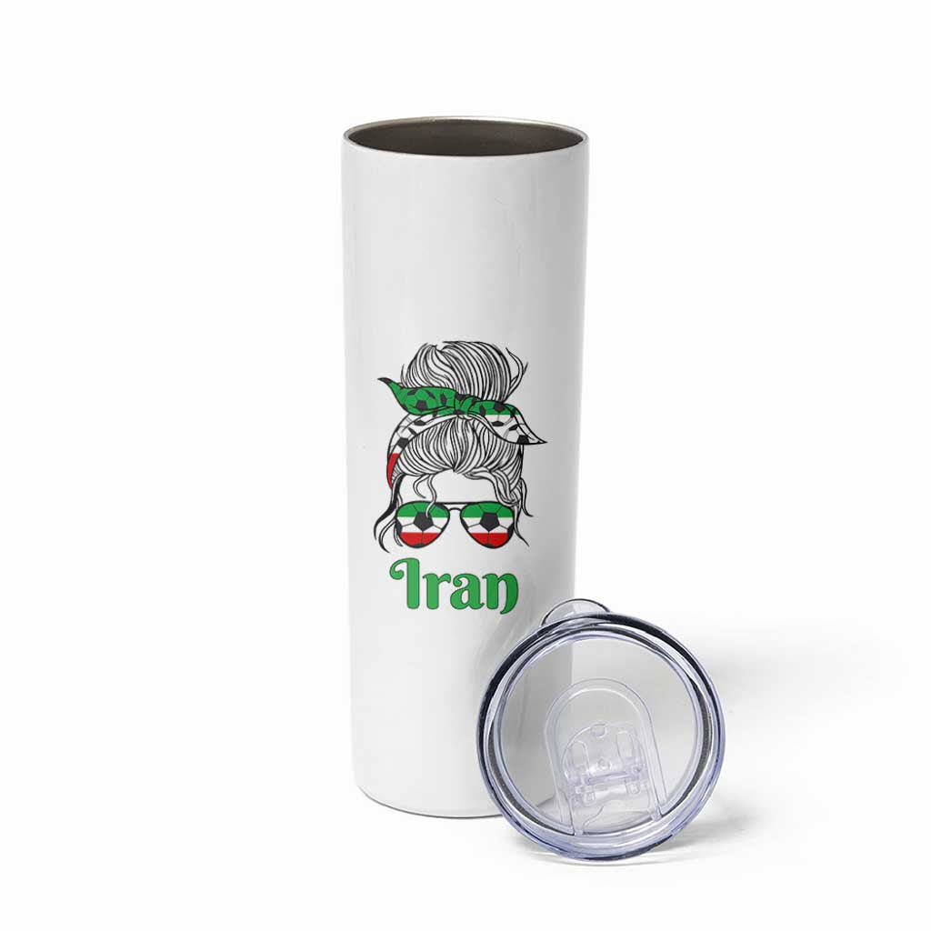 Persian Girl Power Soccer Fan Skinny Tumbler Team Iran Heritage Gift