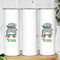 Persian Girl Power Soccer Fan Skinny Tumbler Team Iran Heritage Gift