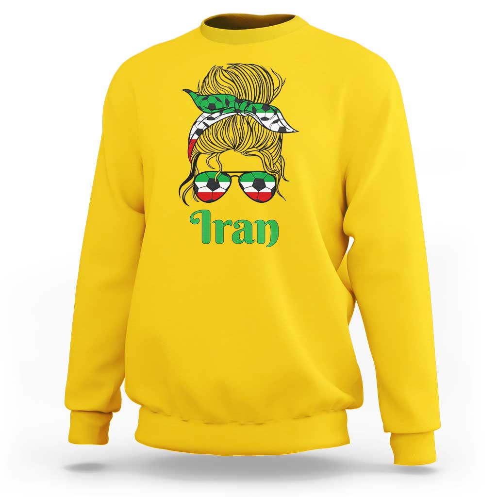 Persian Girl Power Soccer Fan Sweatshirt Team Iran Heritage Gift