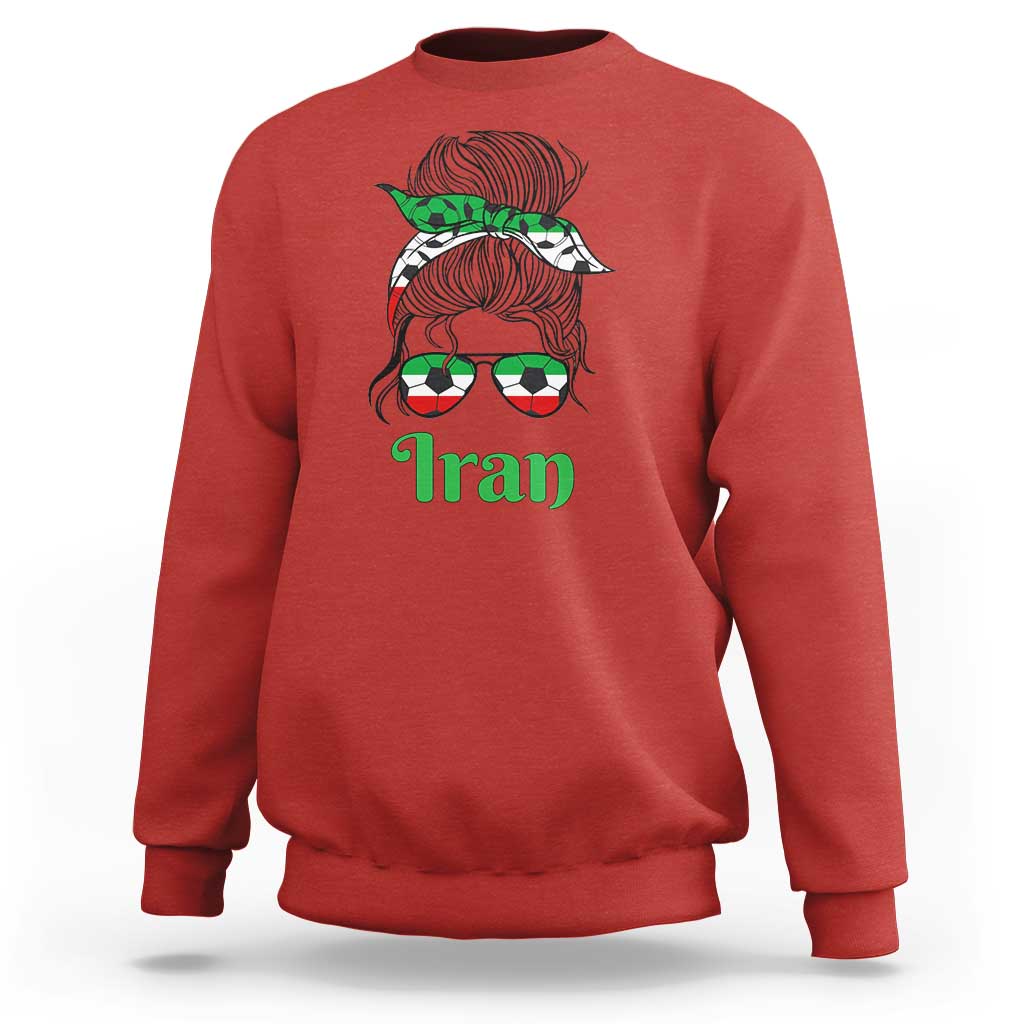 Persian Girl Power Soccer Fan Sweatshirt Team Iran Heritage Gift