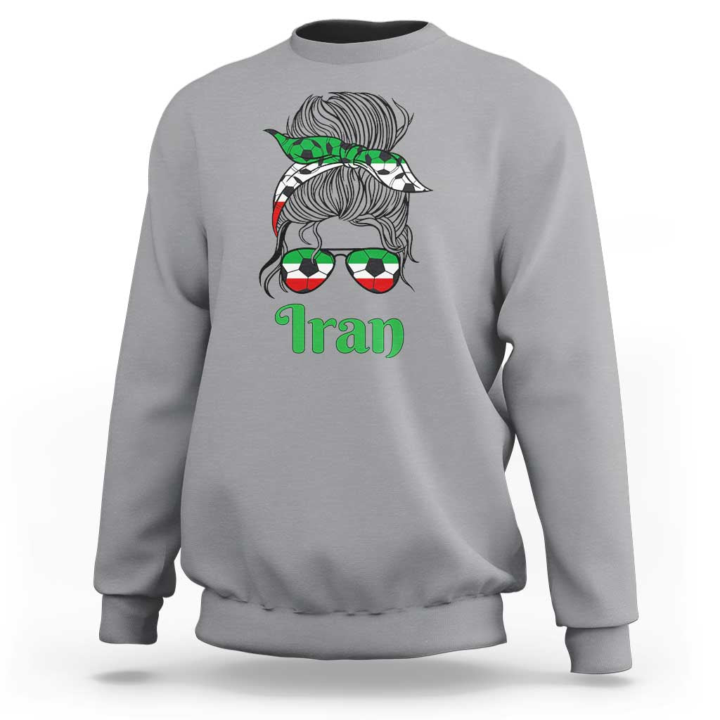 Persian Girl Power Soccer Fan Sweatshirt Team Iran Heritage Gift