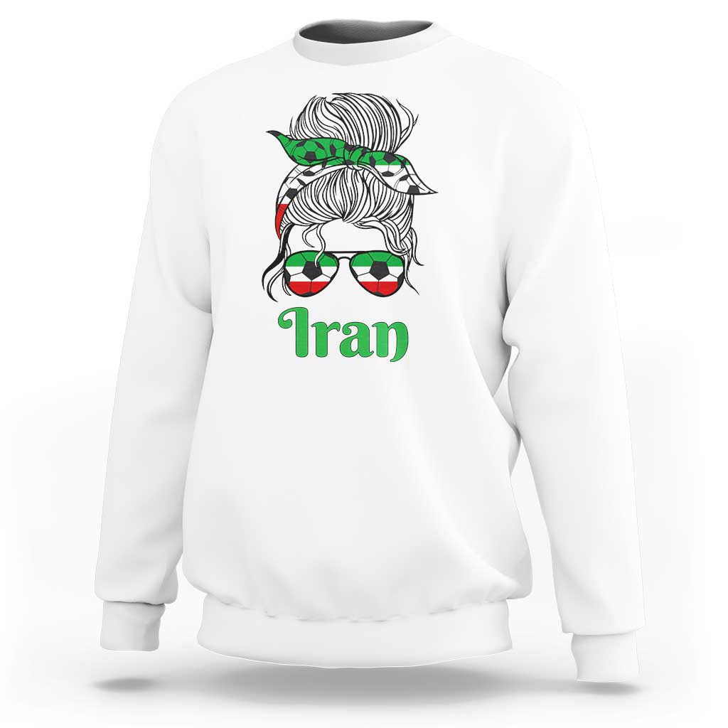 Persian Girl Power Soccer Fan Sweatshirt Team Iran Heritage Gift