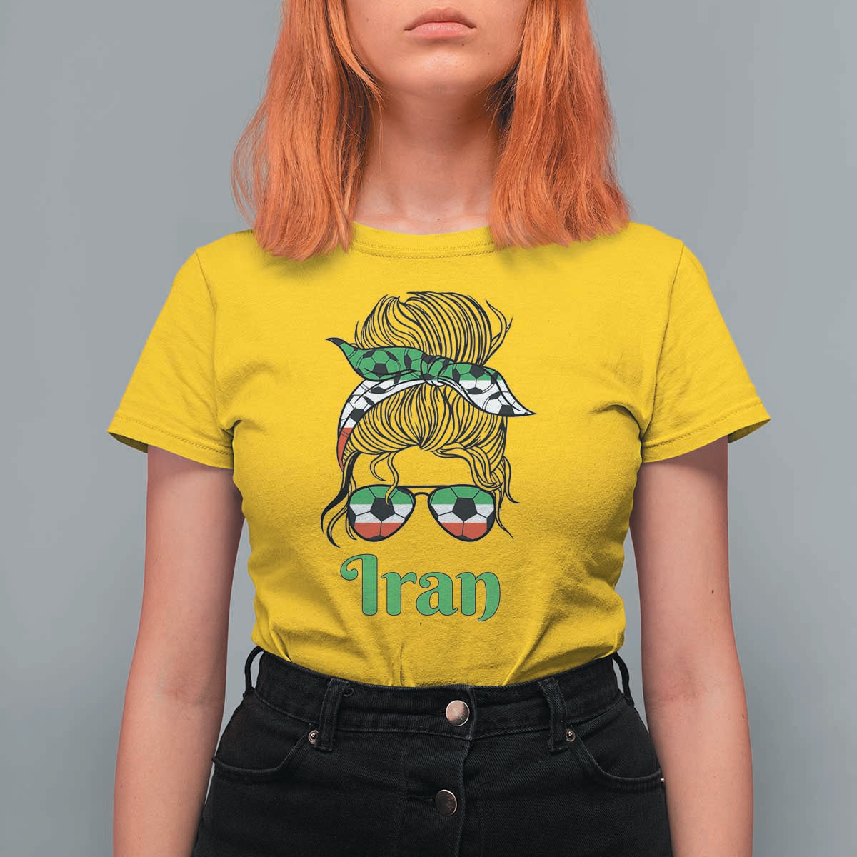 Persian Girl Power Soccer Fan T Shirt For Women Team Iran Heritage Gift