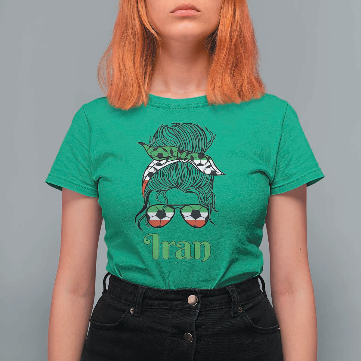 Persian Girl Power Soccer Fan T Shirt For Women Team Iran Heritage Gift