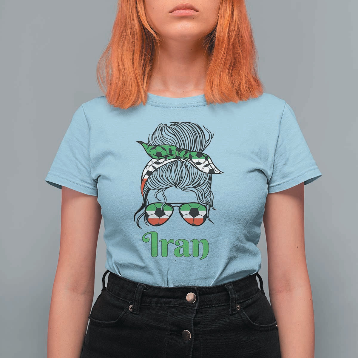 Persian Girl Power Soccer Fan T Shirt For Women Team Iran Heritage Gift