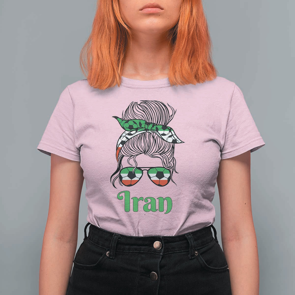 Persian Girl Power Soccer Fan T Shirt For Women Team Iran Heritage Gift