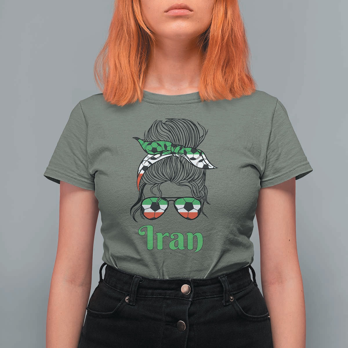 Persian Girl Power Soccer Fan T Shirt For Women Team Iran Heritage Gift