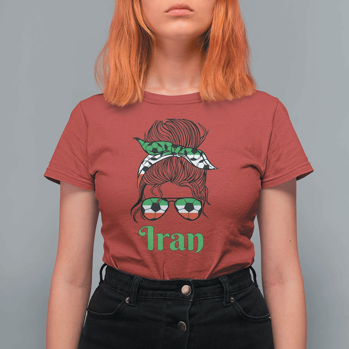 Persian Girl Power Soccer Fan T Shirt For Women Team Iran Heritage Gift