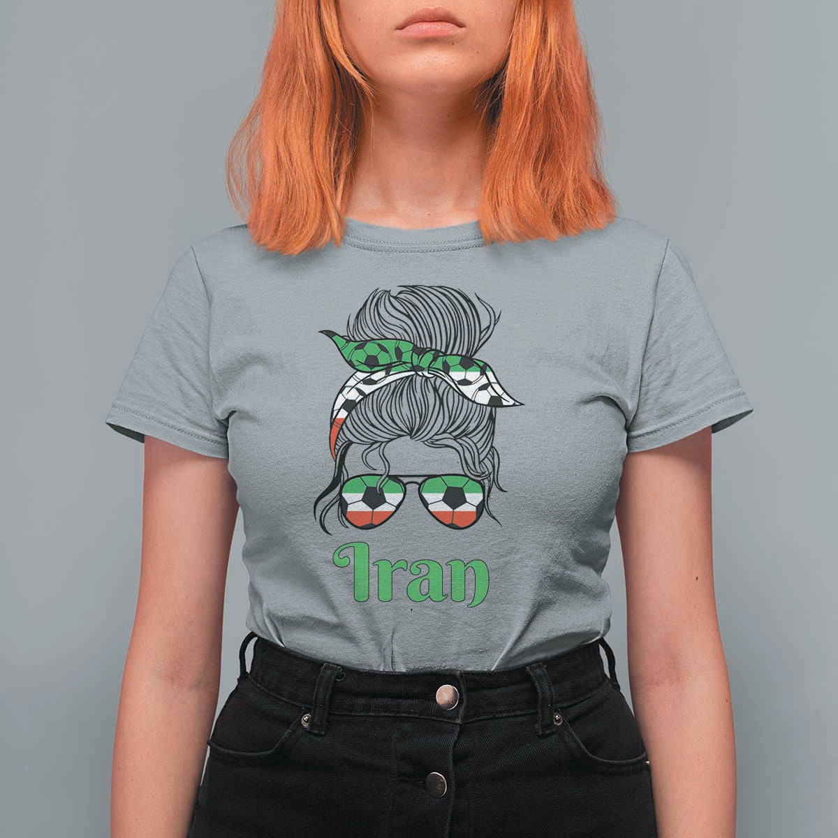 Persian Girl Power Soccer Fan T Shirt For Women Team Iran Heritage Gift