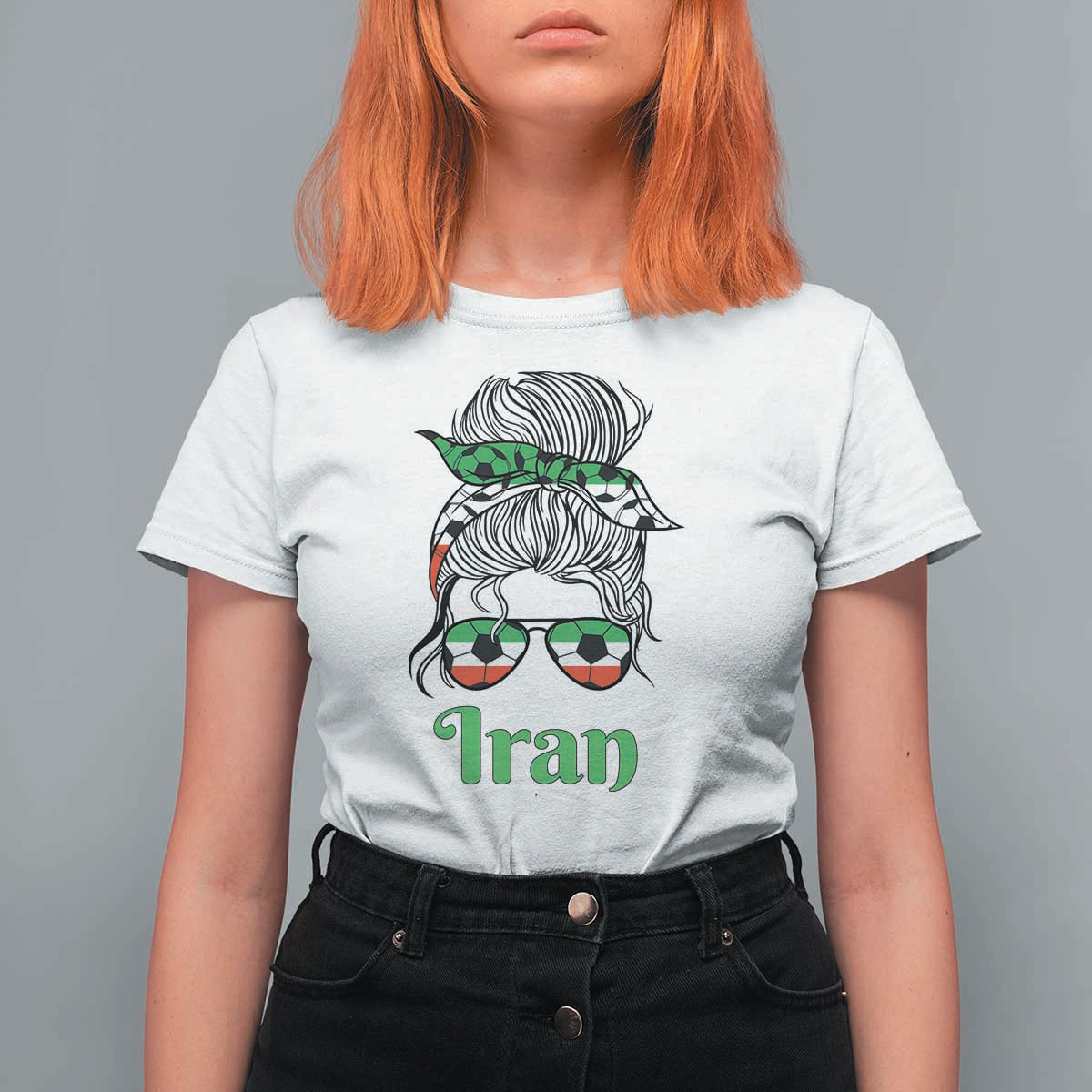 Persian Girl Power Soccer Fan T Shirt For Women Team Iran Heritage Gift