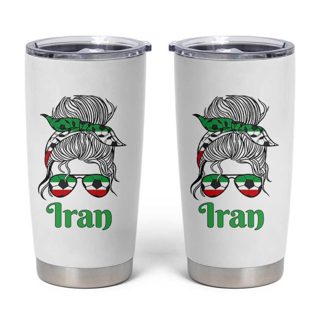 Persian Girl Power Soccer Fan Tumbler Cup Team Iran Heritage Gift