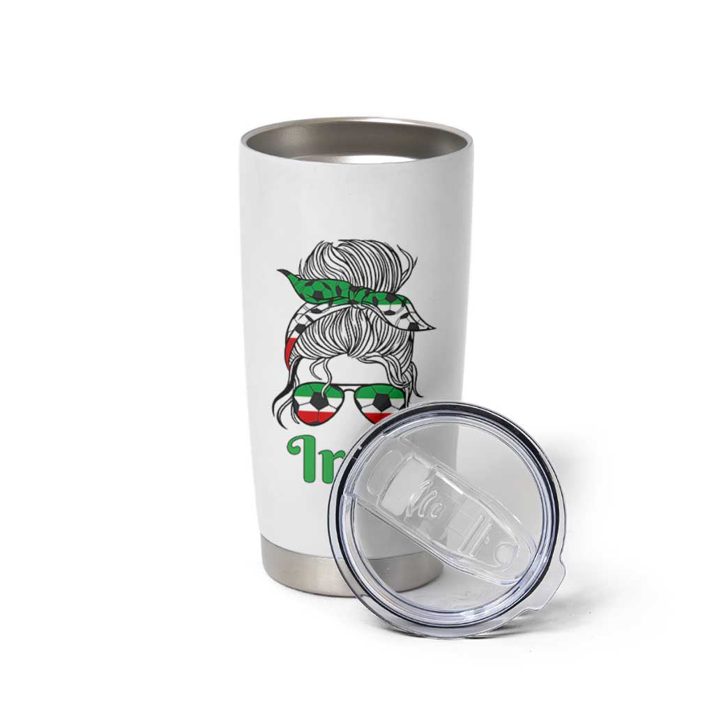 Persian Girl Power Soccer Fan Tumbler Cup Team Iran Heritage Gift
