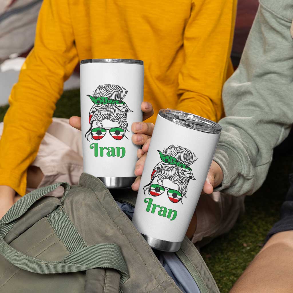 Persian Girl Power Soccer Fan Tumbler Cup Team Iran Heritage Gift
