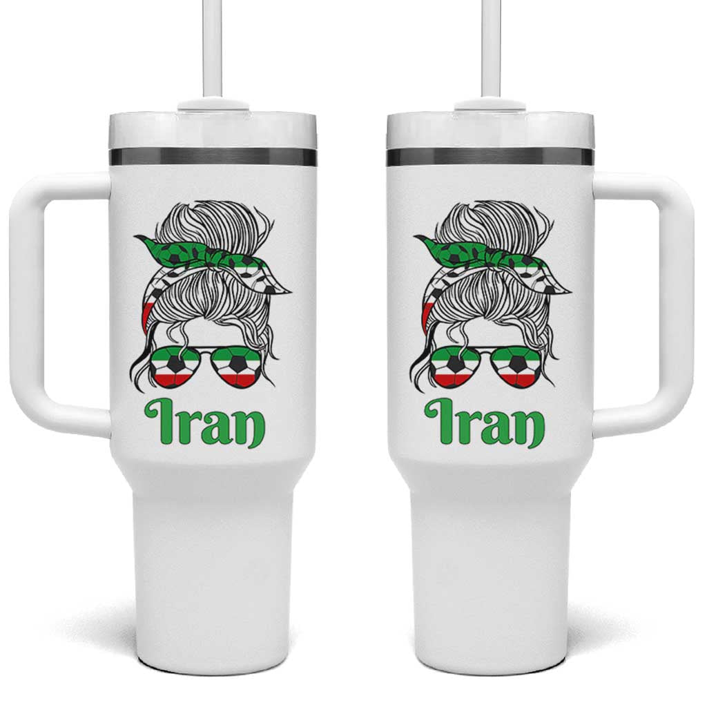 Persian Girl Power Soccer Fan Tumbler With Handle Team Iran Heritage Gift