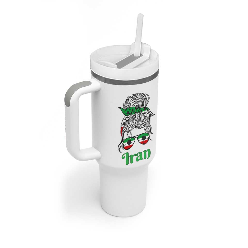 Persian Girl Power Soccer Fan Tumbler With Handle Team Iran Heritage Gift