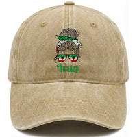 Persian Girl Power Soccer Fan Washed Cotton Baseball Cap Team Iran Heritage Gift