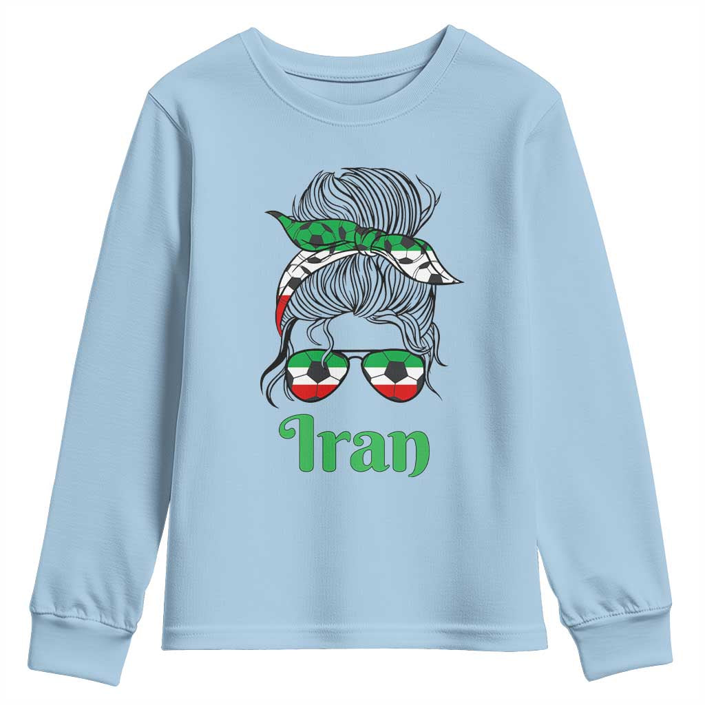 Persian Girl Power Soccer Fan Youth Sweatshirt Team Iran Heritage Gift