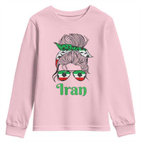 Persian Girl Power Soccer Fan Youth Sweatshirt Team Iran Heritage Gift