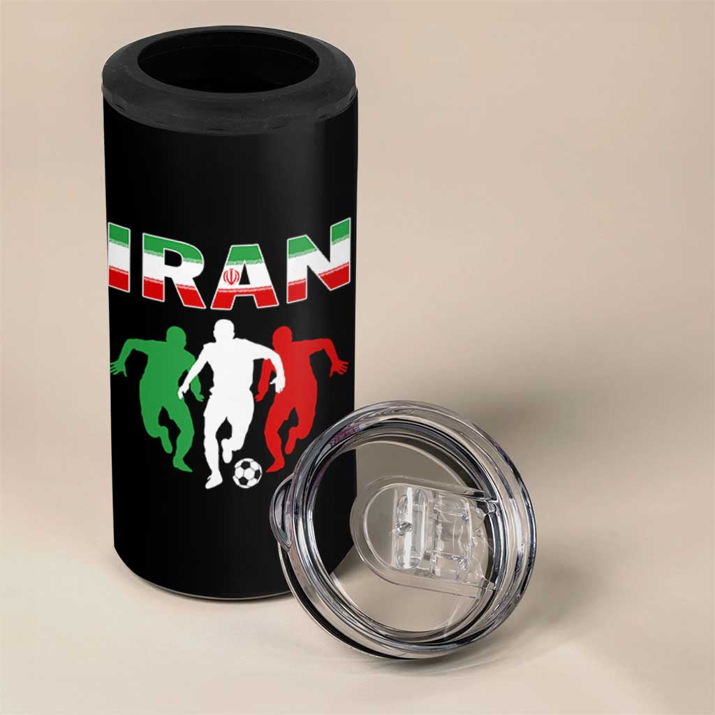 Supporting Iran Soccer Fan 4 in 1 Can Cooler Tumbler Proud Persian Heritage Gift