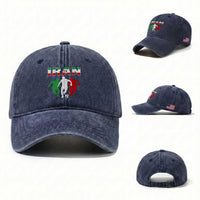 Supporting Iran Soccer Fan Washed Cotton Baseball Cap Proud Persian Heritage Gift