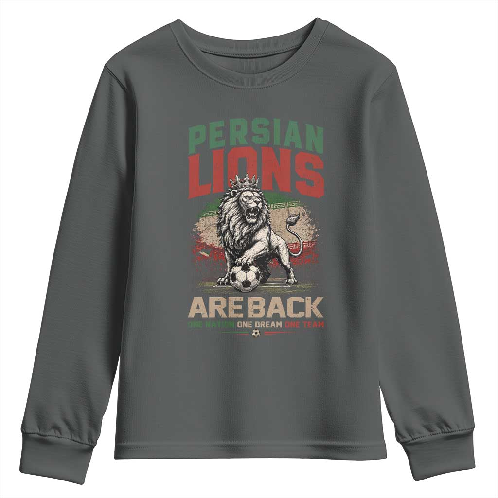 Proud Iran Soccer Fan Gift Youth Sweatshirt Persian Lions Are Back