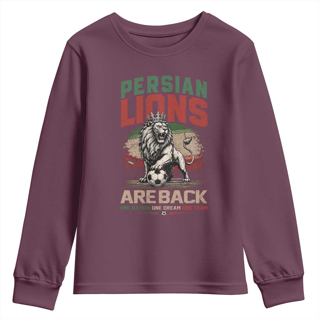 Proud Iran Soccer Fan Gift Youth Sweatshirt Persian Lions Are Back