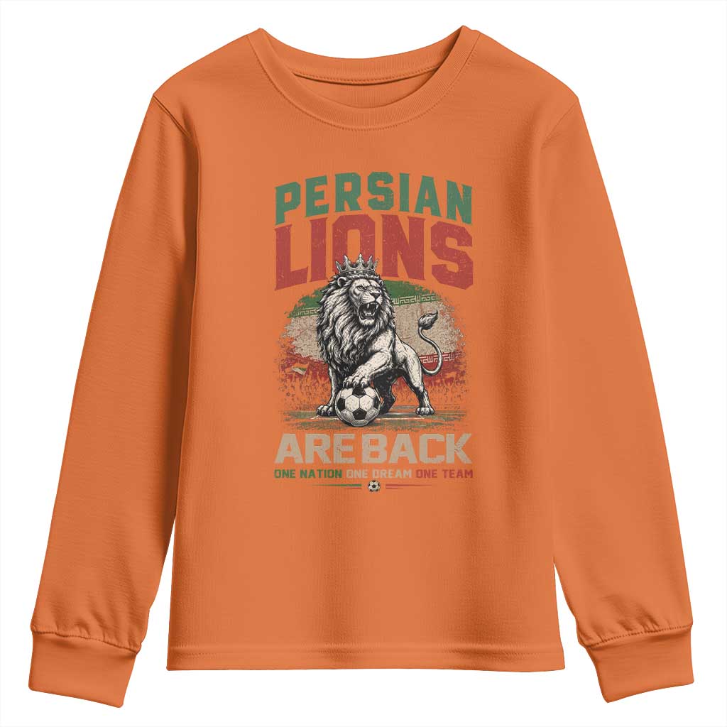Proud Iran Soccer Fan Gift Youth Sweatshirt Persian Lions Are Back