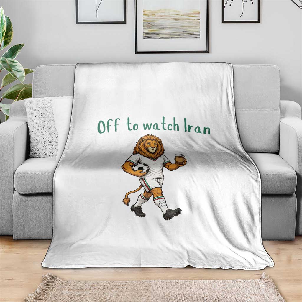 Funny Persian Lion Soccer Fan Gift Throw Blanket Off To Watch Iran